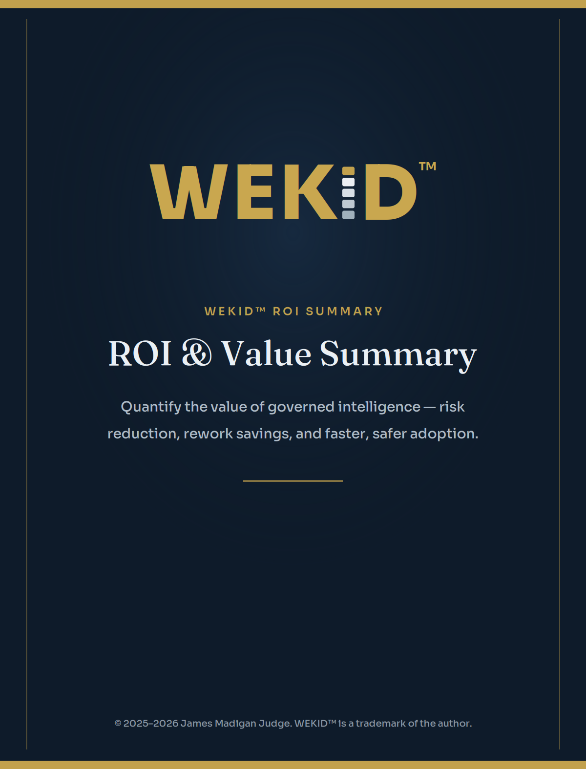 WEKID ROI Summary dashboard